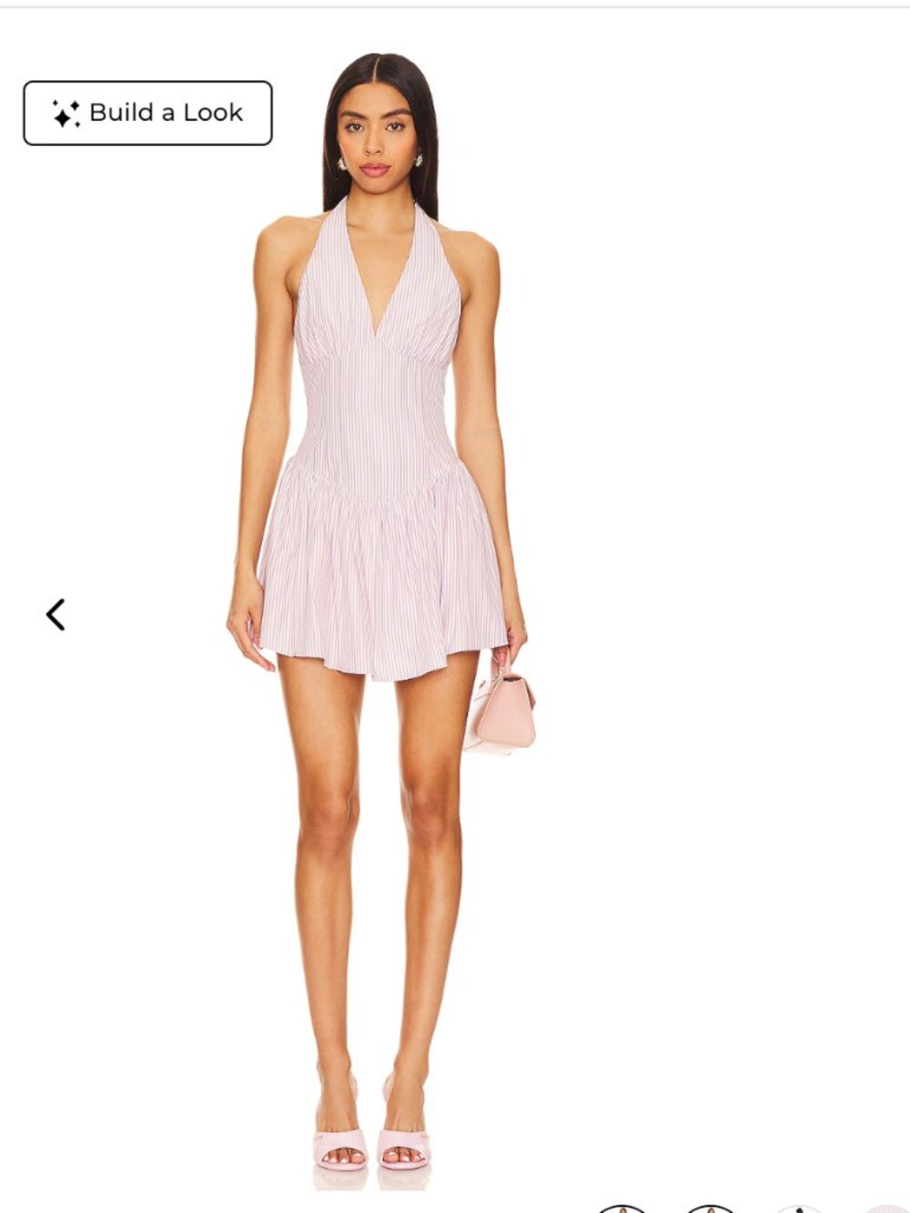 Halter Neck Pink Stripe Mini Dress